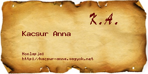 Kacsur Anna névjegykártya